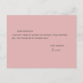 あなたは私のフラワーガール Pretty Pink Patternになってくれる？ インビテーションポストカード (裏面)