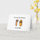 あなたは私のフランクフード(ウィーナー) 私のパン、バレンタインデー カード (黄色い花)