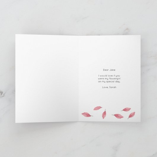 あなたは私のフローアーギルフローラカードになる? 招待状 (内部)