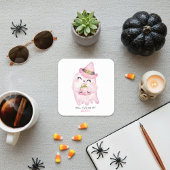 あなたは私のブピンクの幽霊ステッカーになる スクエアシール