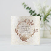 あなたは私のブライズメイドになってくれますか ゴールド グランジーな花輪 招待状 (スタンド正面)