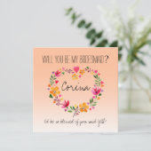あなたは私のブライズメイド フラワー ハート ウェア 招待状 (スタンド正面)