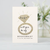 あなたは私のブライドメイドカード – Glit Diamond FabW 招待状 (スタンド正面)
