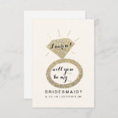 あなたは私のブライドメイドカード – Glit Diamond FabW 招待状 (正面/裏面)
