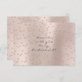 あなたは私のブライドメイドバラ金ゴールドスワロフスキークライス 招待状 (正面/裏面)