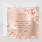 あなたは私のブライドメイドバラ金ゴールドリースピーチになる 招待状 (裏面)