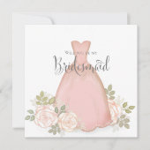 あなたは私のブライドメイドフローラ水の色の赤面 カード (正面)