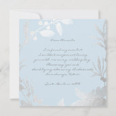 あなたは私のブライドメイドブルーパステルグレーリース 招待状 (裏面)