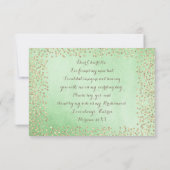 あなたは私のブライドメイドミント金ゴールドシャンペーン 招待状 (裏面)