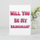 あなたは私のブライドメイドレトロ70sテーマのヴィンテージ シーズンカード (スタンド正面)