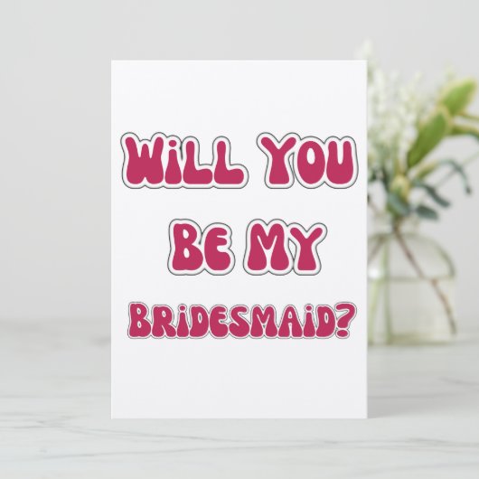 あなたは私のブライドメイドレトロ70sテーマのヴィンテージ シーズンカード (スタンド正面)