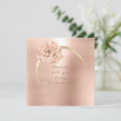 あなたは私のブライドメイド金ゴールドバラピーチ赤面 招待状 (スタンド正面)