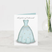 あなたは私のブライドメイド青い水のカラーカードになるのだろうか カード (正面)