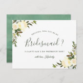 あなたは私のブリーズメイドアイボリーホワイトシックなフローラ インビテーションポストカード (正面/裏面)