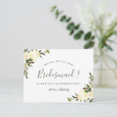 あなたは私のブリーズメイドアイボリーホワイトシックなフローラ インビテーションポストカード (スタンド正面)