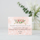 あなたは私のブリーズメイドバラ赤面グリッターフローラ インビテーションポストカード (スタンド正面)