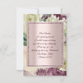 あなたは私のブリーズメイドマルサラアイボリーバラ金ゴールド 招待状 (裏面)