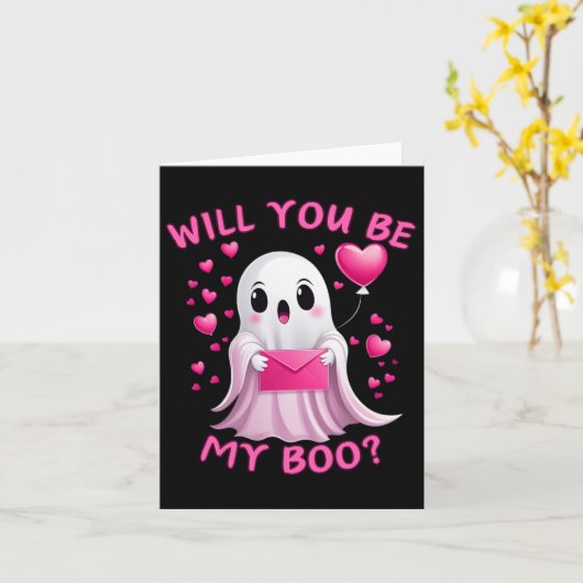 あなたは私のブーかわいい幽霊ハロウィンシーズン不気味である カード (黄色い花)