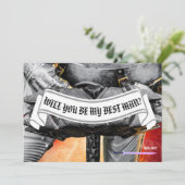 あなたは私のベストマンになってもらえますか？騎士カスタマイズ可能 招待状 (スタンド正面)