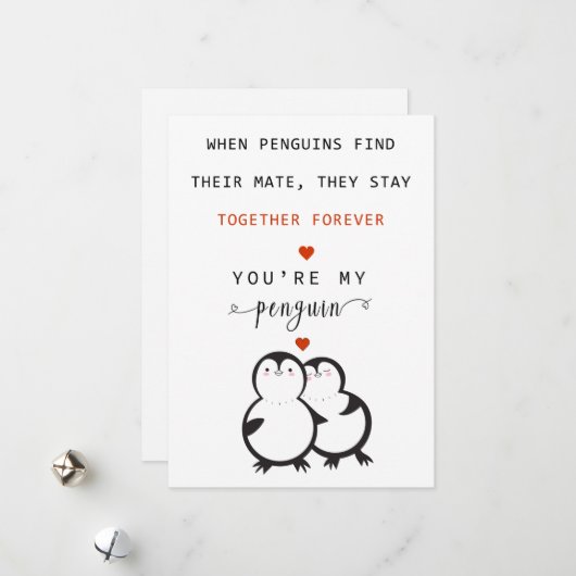 あなたは私のペンギンのバレンタインデーのグリーティングカード シーズンカード (正面/裏面インサイチュ)