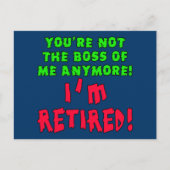 あなたは私のボスではない – 私は退職した ポストカード (正面)
