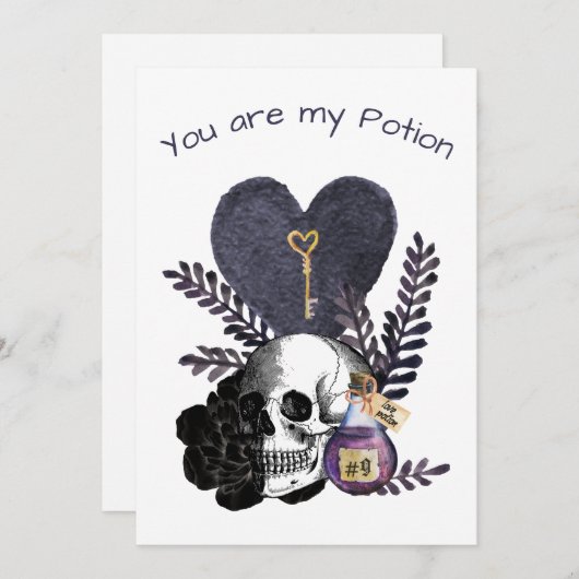 あなたは私のポションゴシックバレンタインのスカルボトル シーズンカード (正面/裏面)
