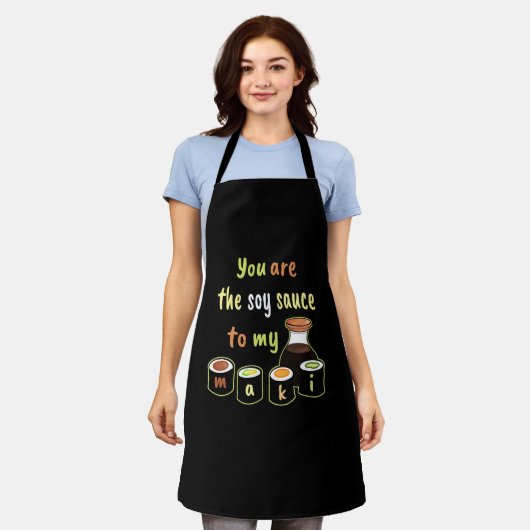 あなたは私のマキ黒の醤油 エプロン (着用した状態)