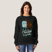 あなたは私のマローのマッチングカップルにチョコレート スウェットシャツ (正面フル)