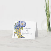 「あなたは私のメイド・オブ・オーナー(花嫁付き添い人)になるの?」折り畳まれたブライダルパーティ カード (正面)