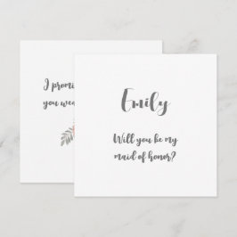 あなたは私のメイド・オブ・オーナー(花嫁付き添い人)の名刺か サンキューカード