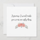 あなたは私のメイド・オブ・オーナー（花嫁付き添い人）の名刺か サンキューカード (裏面)