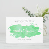 あなたは私のメイド・オブ・オーナー(花嫁付き添い人)の水色の緑 招待状 (スタンド正面)