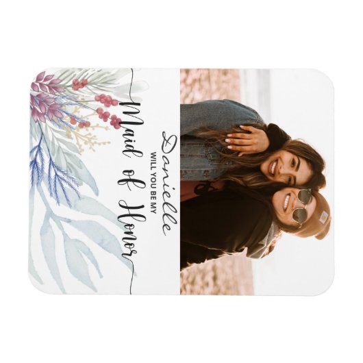 あなたは私のメイド・オブ・オーナー(花嫁付き添い人)の水色の葉か マグネット (横)