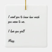あなたは私のメイド・オブ・オーナー（花嫁付き添い人）の花嫁をしてくれてありがとう セラミックオーナメント (裏面)