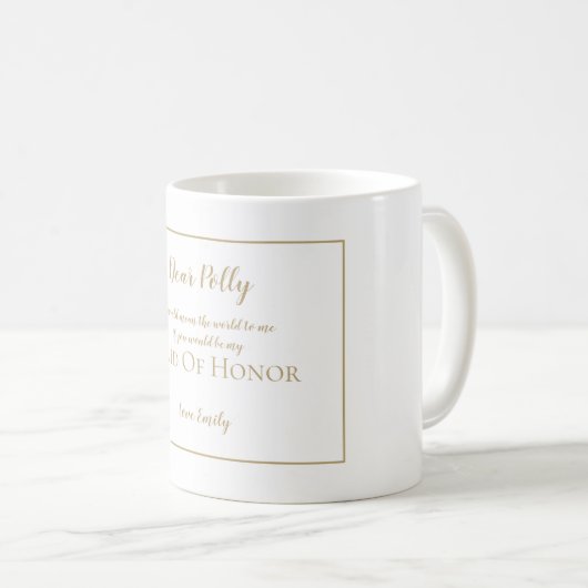 あなたは私のメイド・オブ・オーナー（花嫁付き添い人）の要求/名前/ギフトか コーヒーマグカップ (正面右)