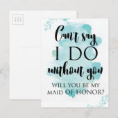 あなたは私のメイド・オブ・オーナー（花嫁付き添い人）の質問カード インビテーションポストカード (正面/裏面)
