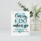 あなたは私のメイド・オブ・オーナー（花嫁付き添い人）の質問カード インビテーションポストカード (スタンド正面)
