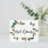 あなたは私のメイド・オブ・オーナー（花嫁付き添い人）のbohoフローラ 案内ポストカード (スタンド正面)