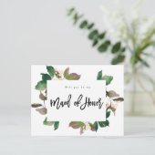 あなたは私のメイド・オブ・オーナー(花嫁付き添い人)のbohoフローラ 案内ポストカード (スタンド正面)