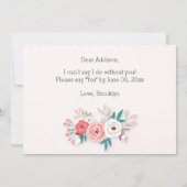 あなたは私のメイド・オブ・オーナー(花嫁付き添い人)カードブルネット 招待状 (裏面)