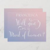 あなたは私のメイド・オブ・オーナー（花嫁付き添い人）グラデーションFairytale 招待状 (正面/裏面)