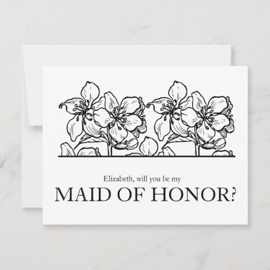 あなたは私のメイド・オブ・オーナー（花嫁付き添い人）シックヴィンテージ 招待状 (正面)
