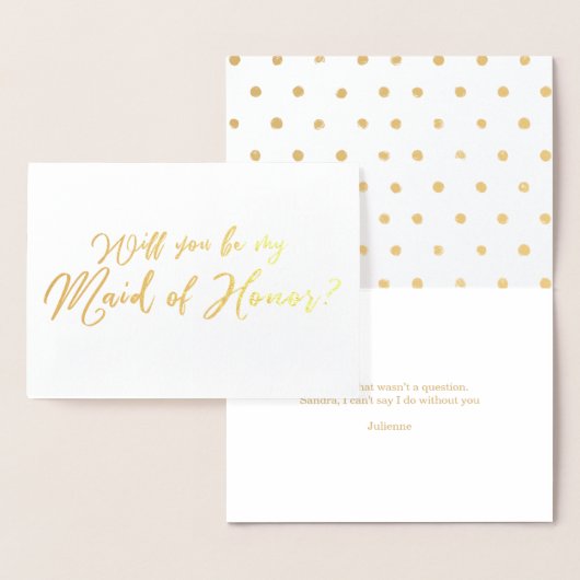 あなたは私のメイド・オブ・オーナー（花嫁付き添い人）シック書になる 箔カード (ディスプレー)