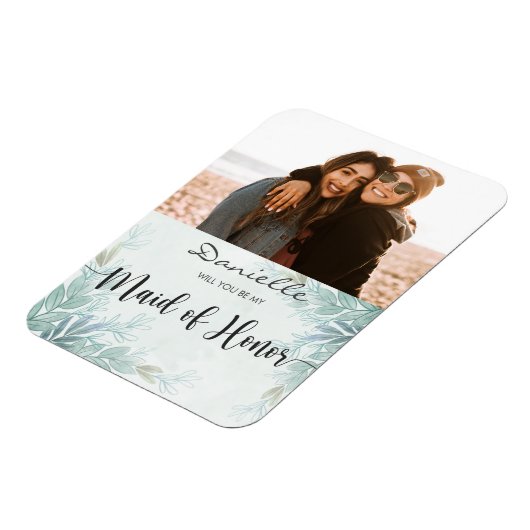 あなたは私のメイド・オブ・オーナー（花嫁付き添い人）セージ緑の磁石になる マグネット (左側)