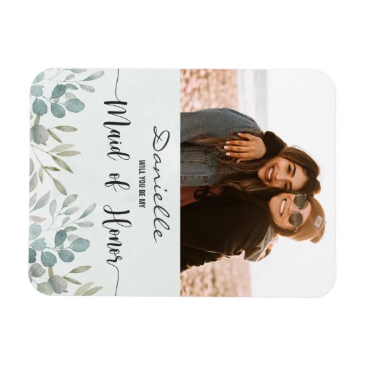 あなたは私のメイド・オブ・オーナー（花嫁付き添い人）セージ緑の磁石になる マグネット (横)