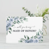 あなたは私のメイド・オブ・オーナー(花嫁付き添い人)ダスティブルーフラットカードになる 招待状 (スタンド正面)