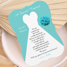 あなたは私のメイド・オブ・オーナー（花嫁付き添い人）ドレスとバラアクア 招待状