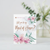 あなたは私のメイド・オブ・オーナー（花嫁付き添い人）ピンクのミントの花嫁のメイドになる 招待状 (スタンド正面)