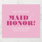 あなたは私のメイド・オブ・オーナー(花嫁付き添い人)ピンクはっきりしたバッハか スパークリングワインラベル (シングルラベル)