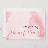 あなたは私のメイド・オブ・オーナー（花嫁付き添い人）ピンクウォーター色になる 招待状 (正面)
